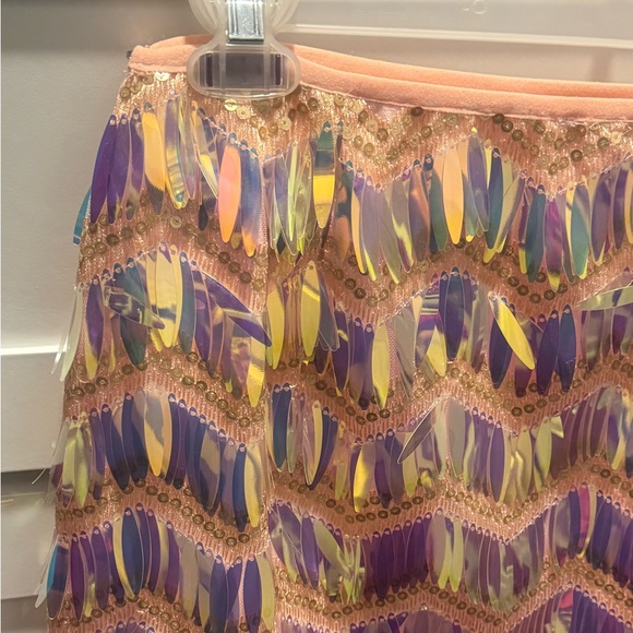 Coral Iridescent Sequin skirt - Picture 10 of 12